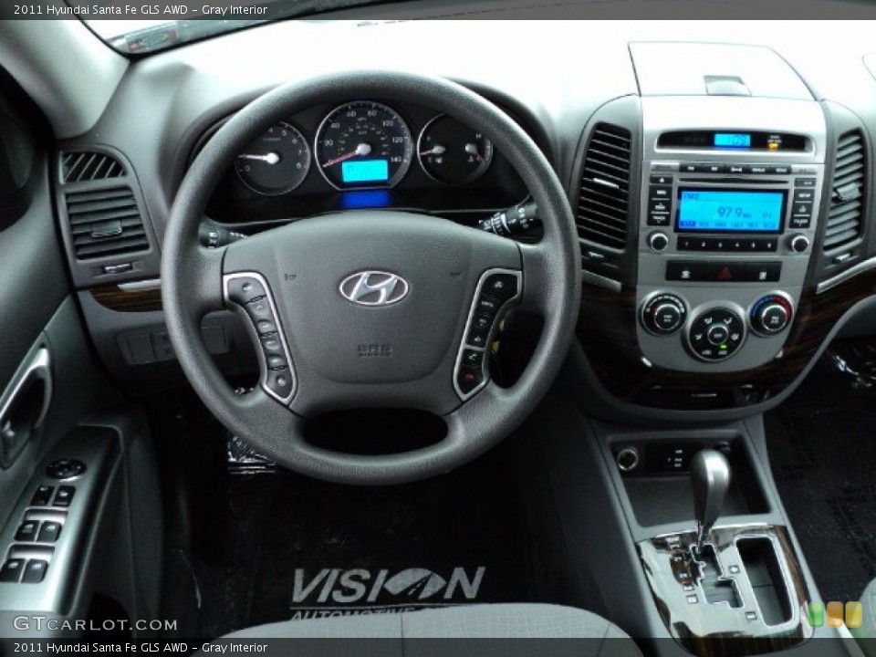 Gray Interior Dashboard for the 2011 Hyundai Santa Fe GLS AWD #57067646
