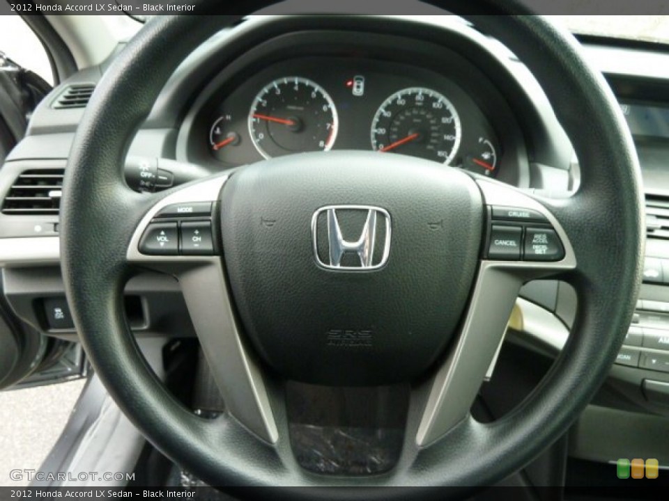 Black Interior Steering Wheel for the 2012 Honda Accord LX Sedan #57071570