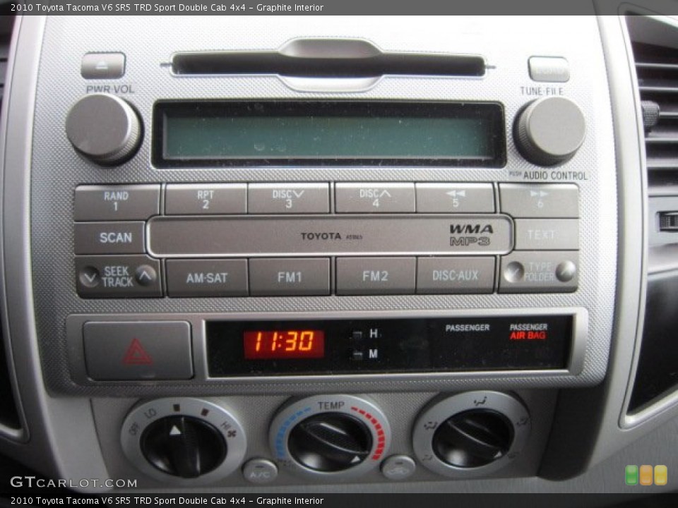 Graphite Interior Controls for the 2010 Toyota Tacoma V6 SR5 TRD Sport Double Cab 4x4 #57073667