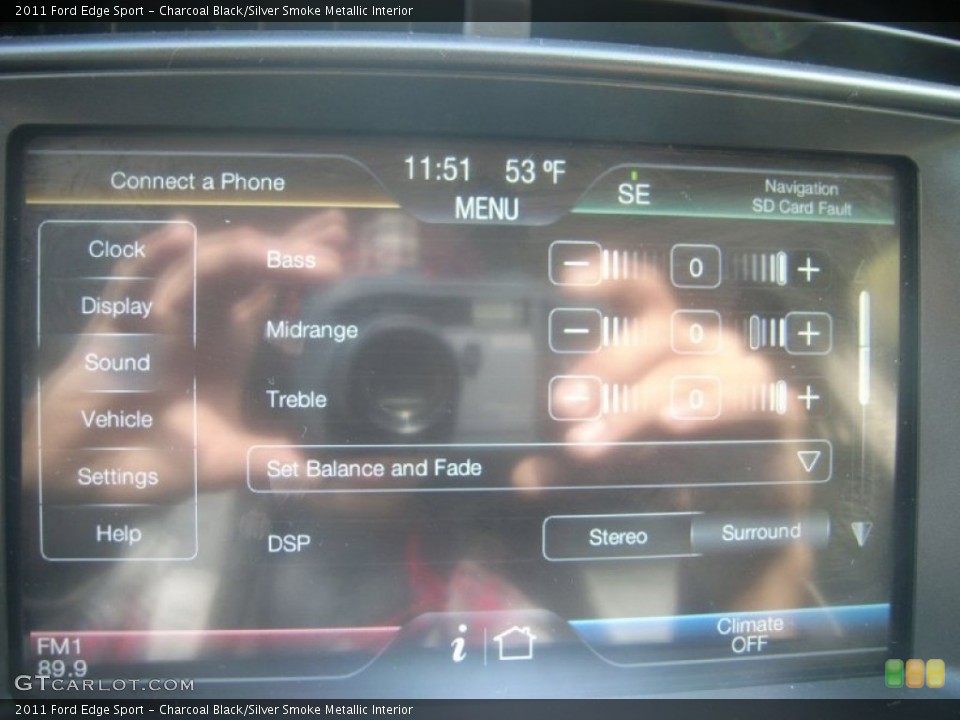 Charcoal Black/Silver Smoke Metallic Interior Controls for the 2011 Ford Edge Sport #57088751