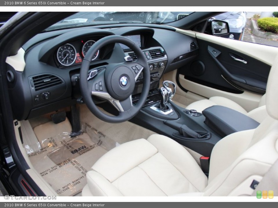 Cream Beige Interior Photo for the 2010 BMW 6 Series 650i Convertible #57099400