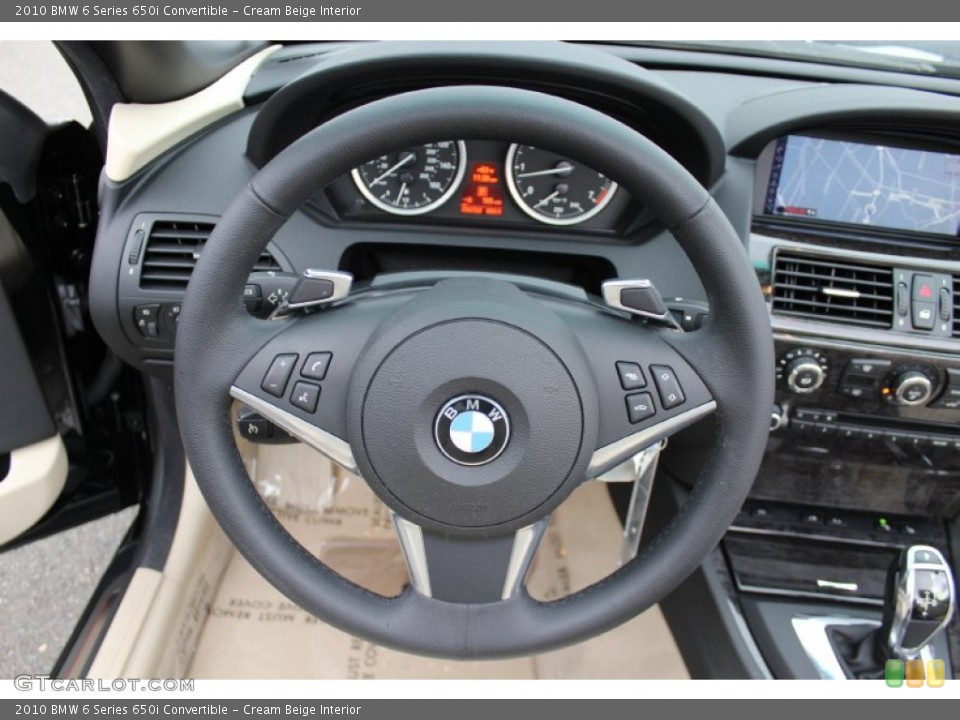 Cream Beige Interior Steering Wheel for the 2010 BMW 6 Series 650i Convertible #57099439