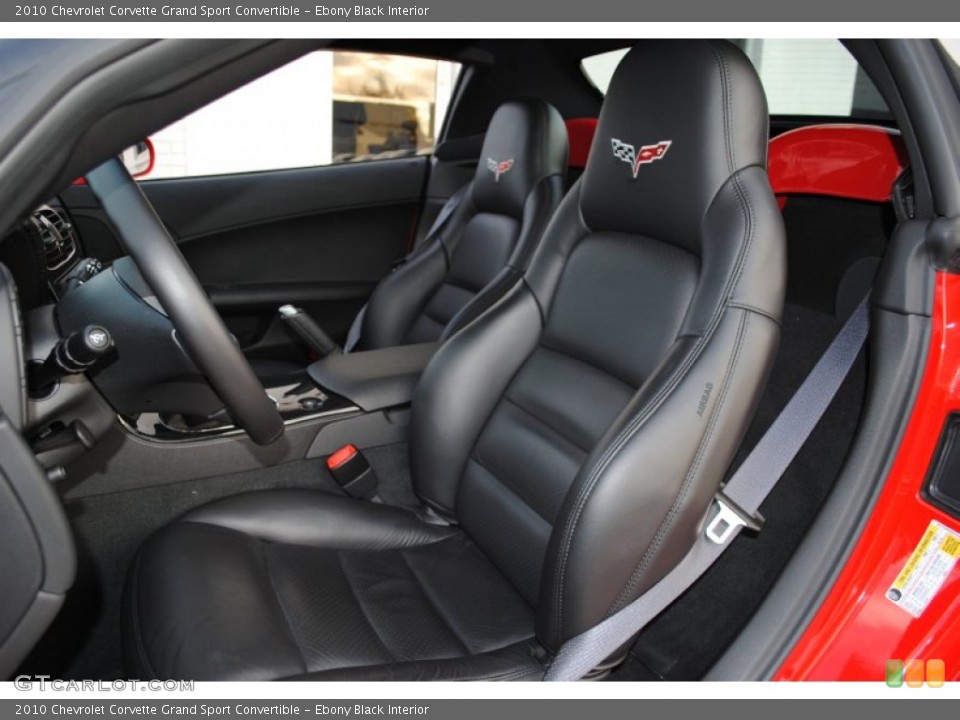 Ebony Black Interior Photo for the 2010 Chevrolet Corvette Grand Sport Convertible #57100495