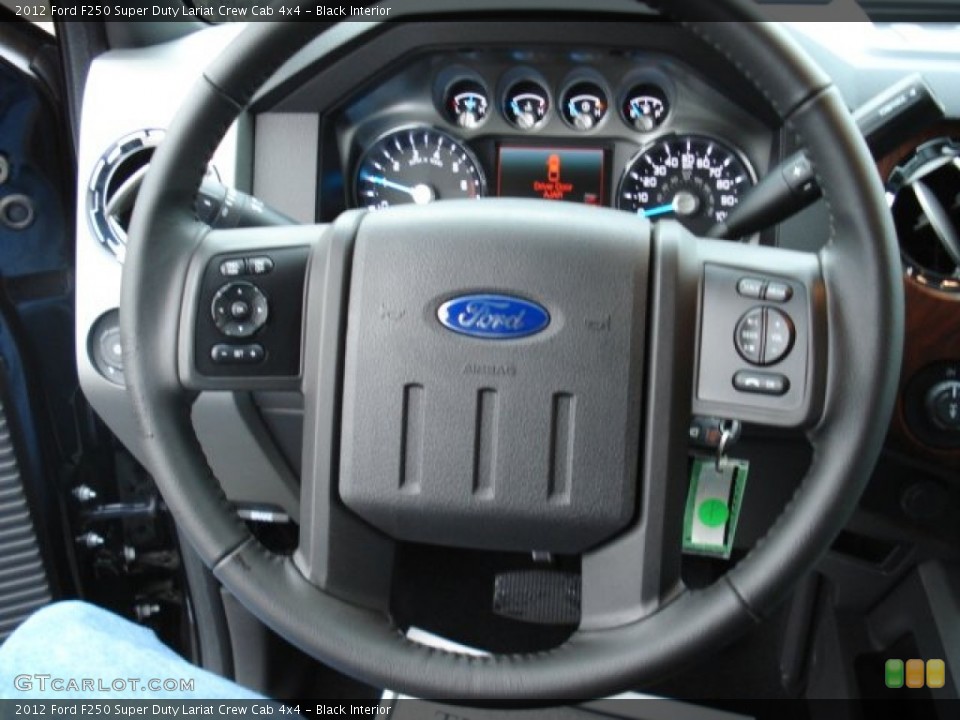 Black Interior Steering Wheel for the 2012 Ford F250 Super Duty Lariat Crew Cab 4x4 #57105436
