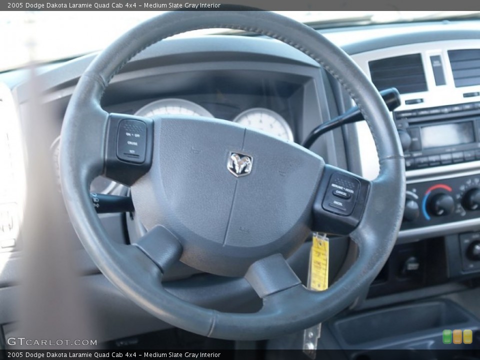 Medium Slate Gray Interior Steering Wheel for the 2005 Dodge Dakota Laramie Quad Cab 4x4 #57110897