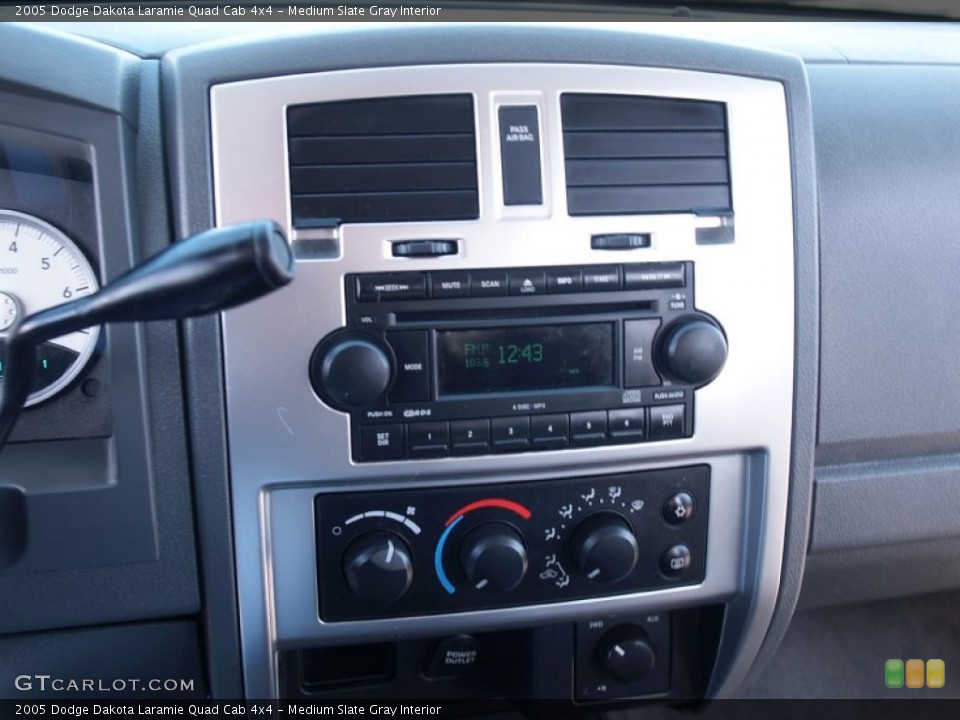 Medium Slate Gray Interior Controls for the 2005 Dodge Dakota Laramie Quad Cab 4x4 #57110944