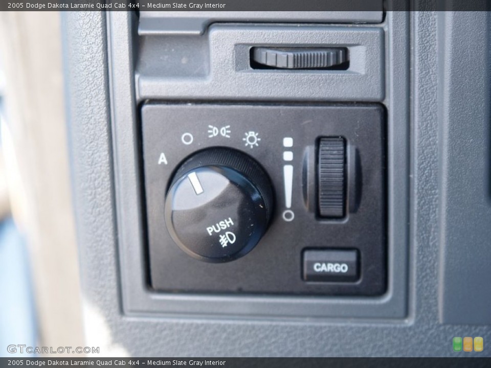 Medium Slate Gray Interior Controls for the 2005 Dodge Dakota Laramie Quad Cab 4x4 #57111001