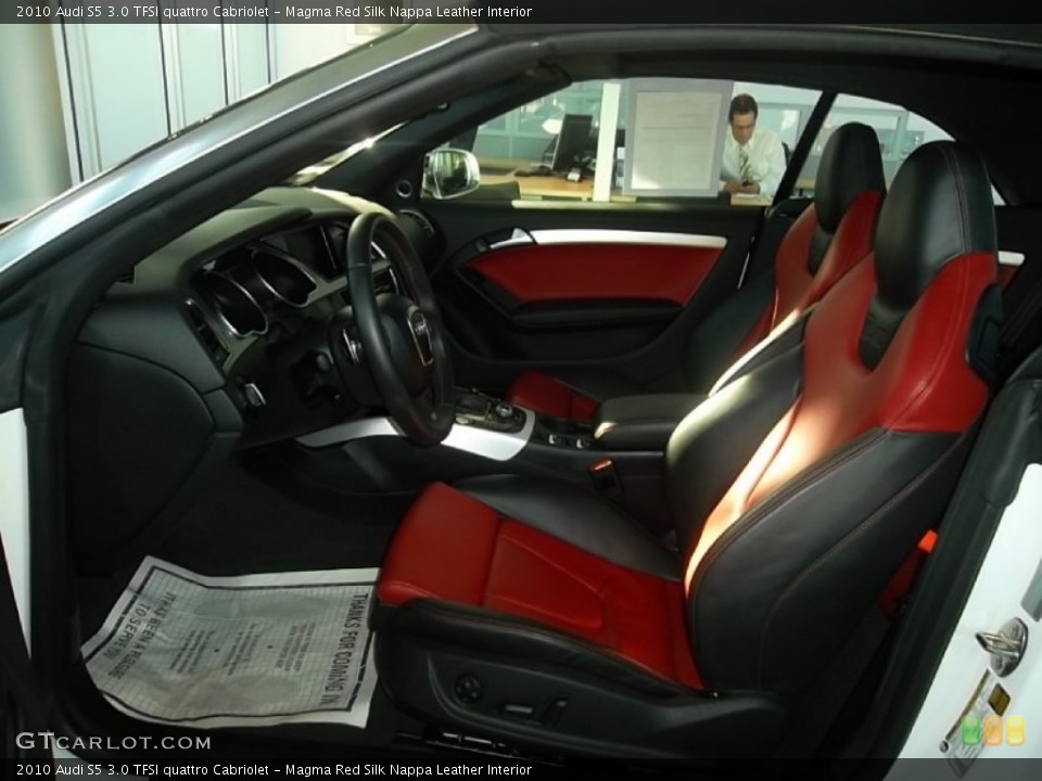 Magma Red Silk Nappa Leather Interior Photo for the 2010 Audi S5 3.0 TFSI quattro Cabriolet #57111343