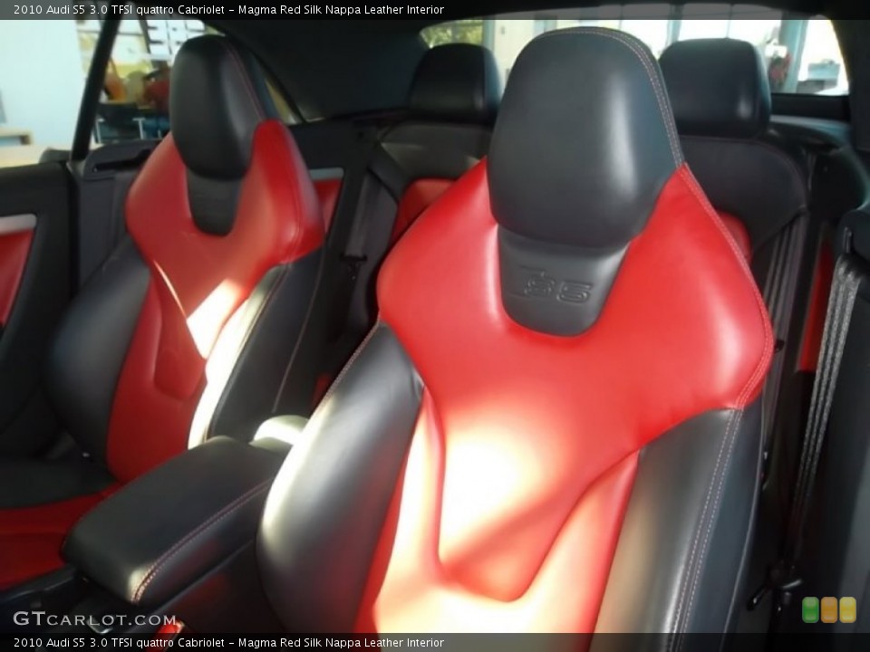 Magma Red Silk Nappa Leather Interior Photo for the 2010 Audi S5 3.0 TFSI quattro Cabriolet #57111352