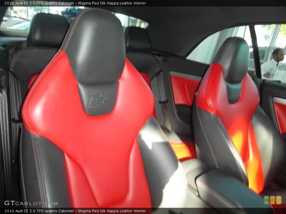 Magma Red Silk Nappa Leather Interior Photo for the 2010 Audi S5 3.0 TFSI quattro Cabriolet #57111376