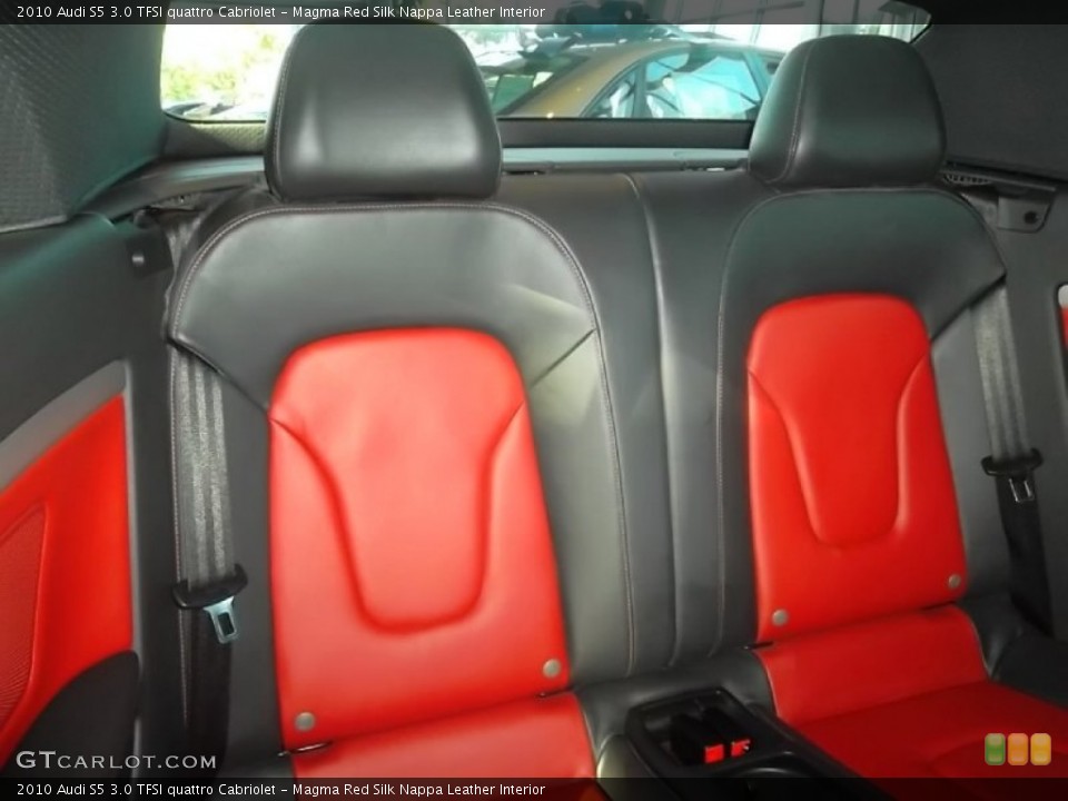 Magma Red Silk Nappa Leather Interior Photo for the 2010 Audi S5 3.0 TFSI quattro Cabriolet #57111388