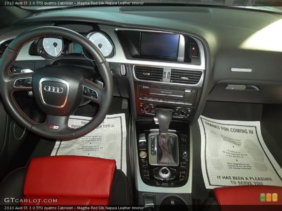 Magma Red Silk Nappa Leather Interior Dashboard for the 2010 Audi S5 3.0 TFSI quattro Cabriolet #57111393