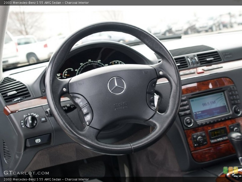 Charcoal Interior Steering Wheel for the 2003 Mercedes-Benz S 55 AMG Sedan #57113440