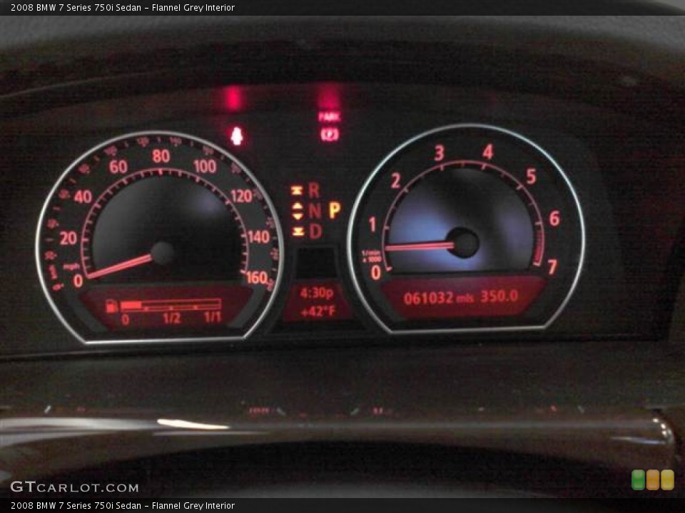 Flannel Grey Interior Gauges for the 2008 BMW 7 Series 750i Sedan #57114228