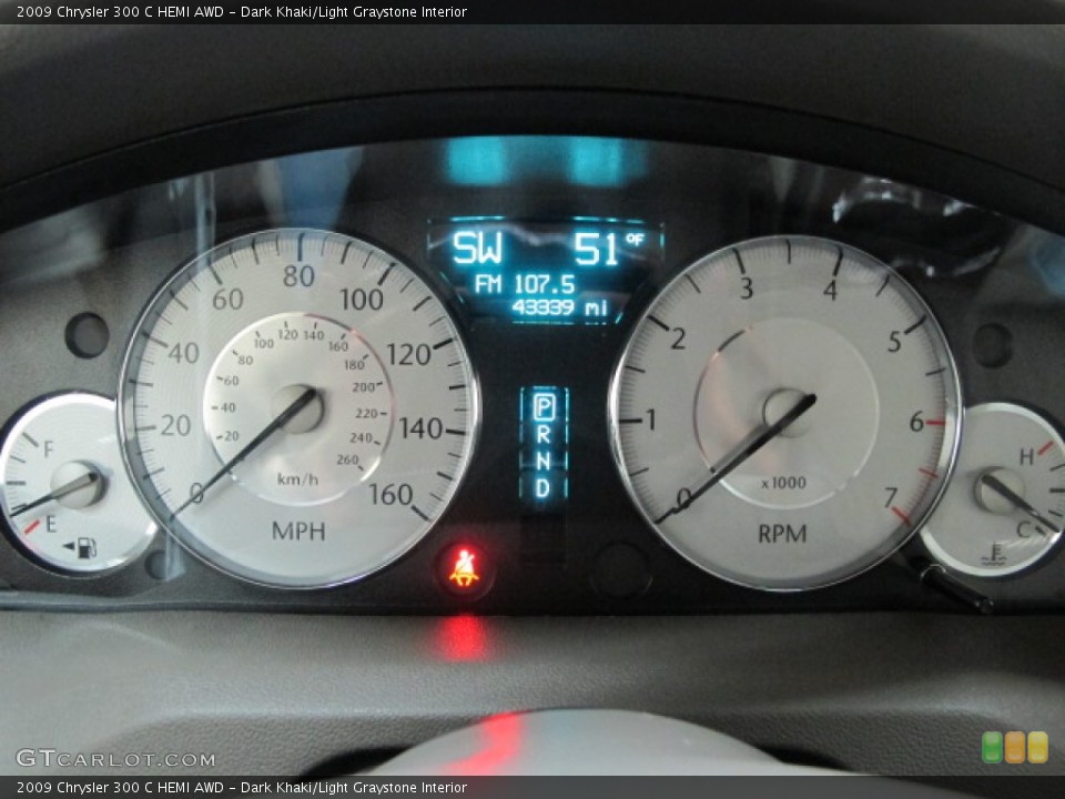Dark Khaki/Light Graystone Interior Gauges for the 2009 Chrysler 300 C HEMI AWD #57122803
