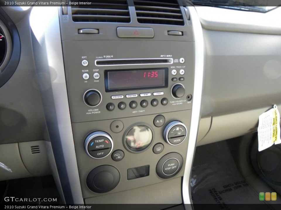 Beige Interior Controls for the 2010 Suzuki Grand Vitara Premium #57130267