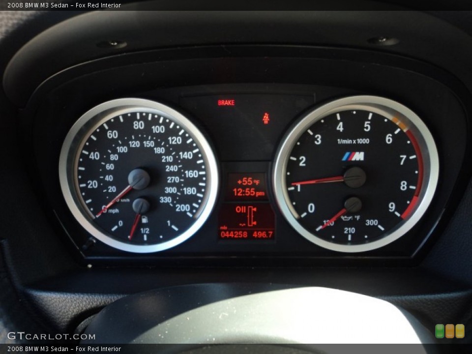 Fox Red Interior Gauges for the 2008 BMW M3 Sedan #57133892