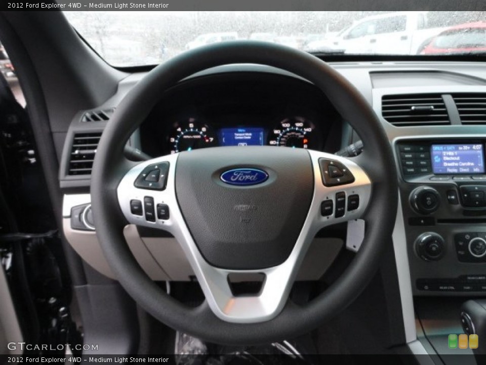 Medium Light Stone Interior Steering Wheel for the 2012 Ford Explorer 4WD #57144067