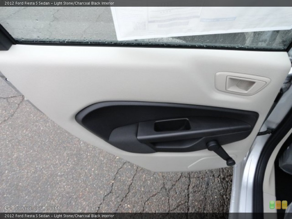 Light Stone/Charcoal Black Interior Door Panel for the 2012 Ford Fiesta S Sedan #57144547