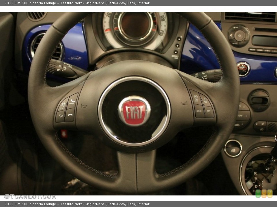 Tessuto Nero-Grigio/Nero (Black-Grey/Black) Interior Steering Wheel for the 2012 Fiat 500 c cabrio Lounge #57147755