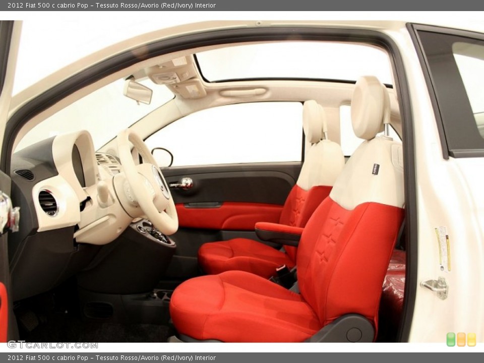 Tessuto Rosso/Avorio (Red/Ivory) Interior Photo for the 2012 Fiat 500 c cabrio Pop #57148327