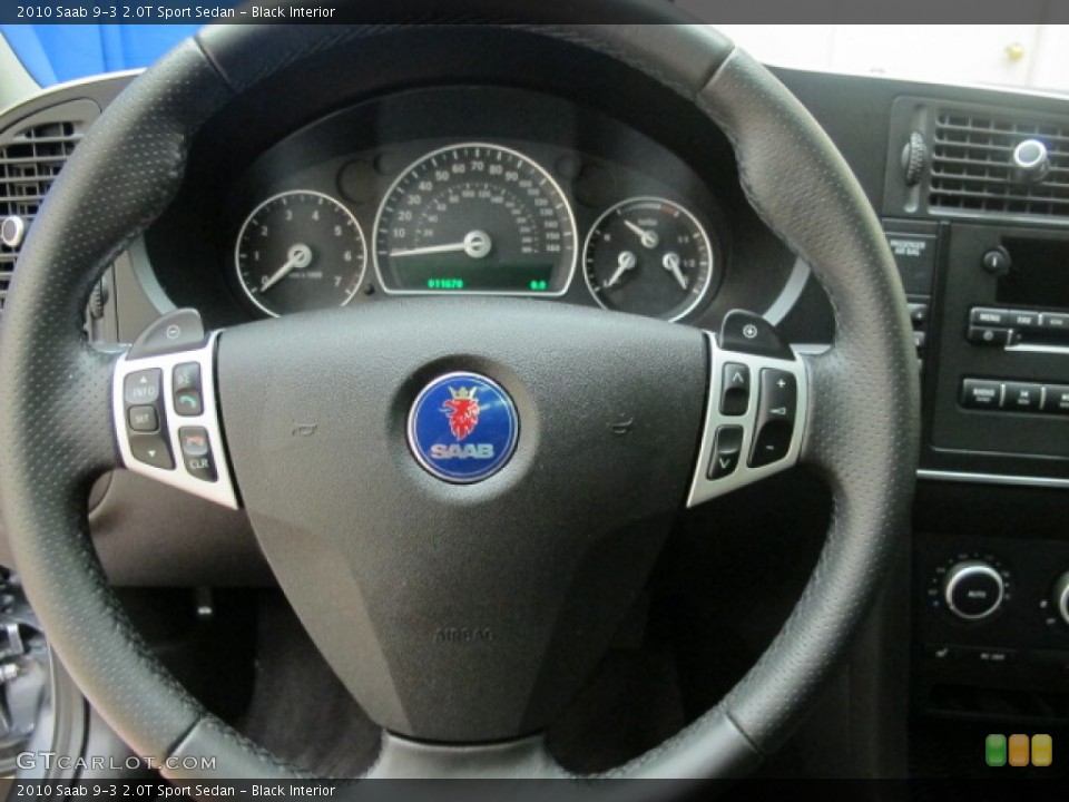 Black Interior Steering Wheel for the 2010 Saab 9-3 2.0T Sport Sedan #57175592