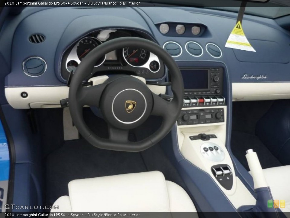 Blu Scylla/Bianco Polar Interior Dashboard for the 2010 Lamborghini Gallardo LP560-4 Spyder #57176458