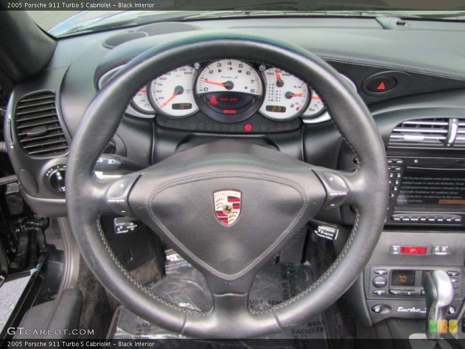 Black Interior Steering Wheel for the 2005 Porsche 911 Turbo S Cabriolet #57177286