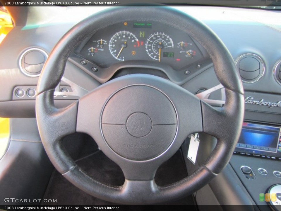 Nero Perseus Interior Steering Wheel for the 2008 Lamborghini Murcielago LP640 Coupe #57182530