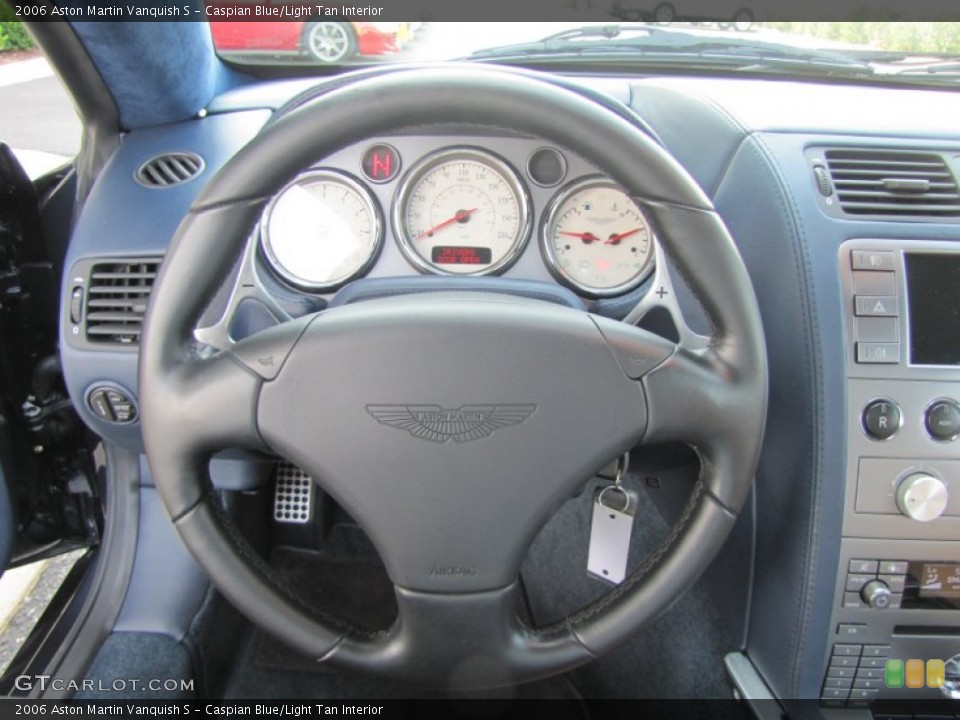 Caspian Blue/Light Tan Interior Steering Wheel for the 2006 Aston Martin Vanquish S #57185316