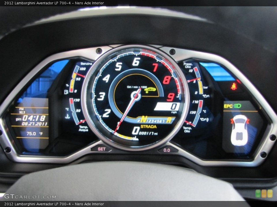 Nero Ade Interior Gauges for the 2012 Lamborghini Aventador LP 700-4 #57187198