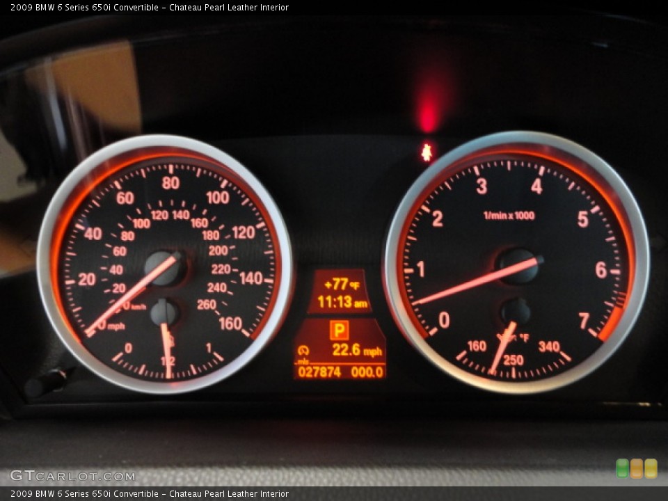 Chateau Pearl Leather Interior Gauges for the 2009 BMW 6 Series 650i Convertible #57188421