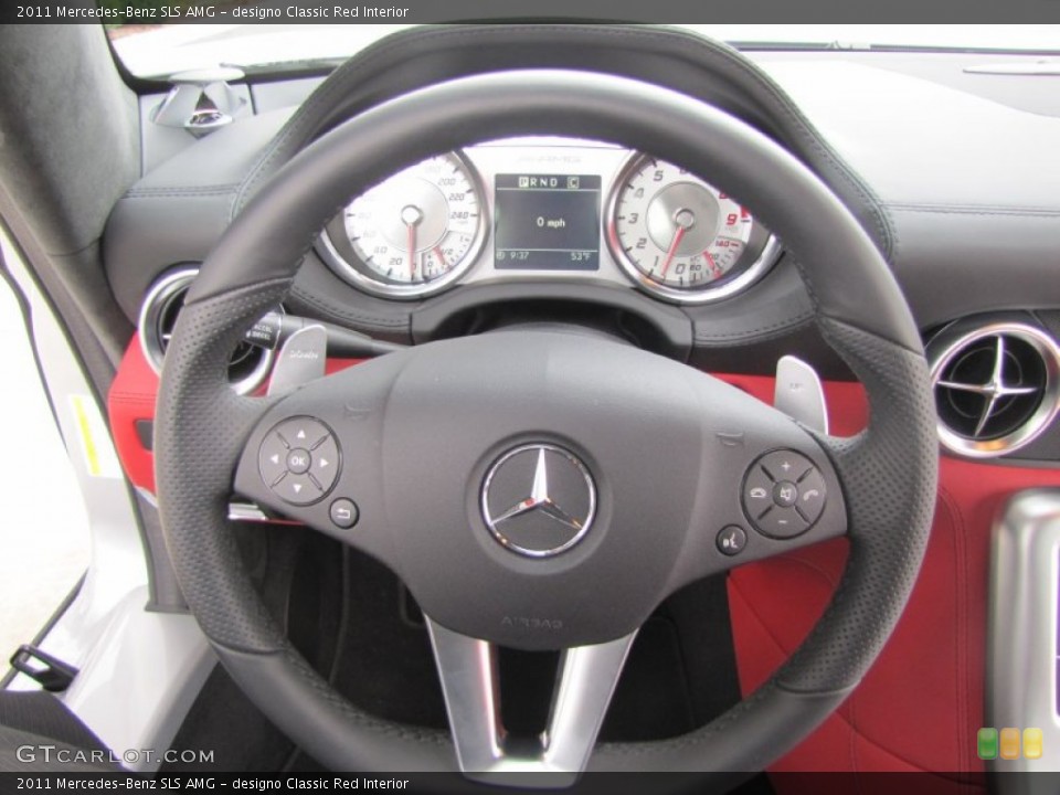 designo Classic Red Interior Steering Wheel for the 2011 Mercedes-Benz SLS AMG #57189914