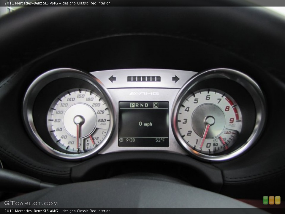 designo Classic Red Interior Gauges for the 2011 Mercedes-Benz SLS AMG #57189947