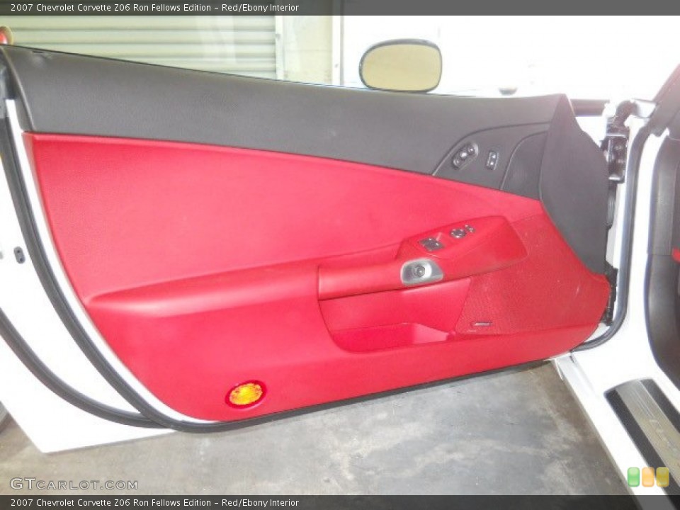 Red/Ebony Interior Door Panel for the 2007 Chevrolet Corvette Z06 Ron Fellows Edition #57193333