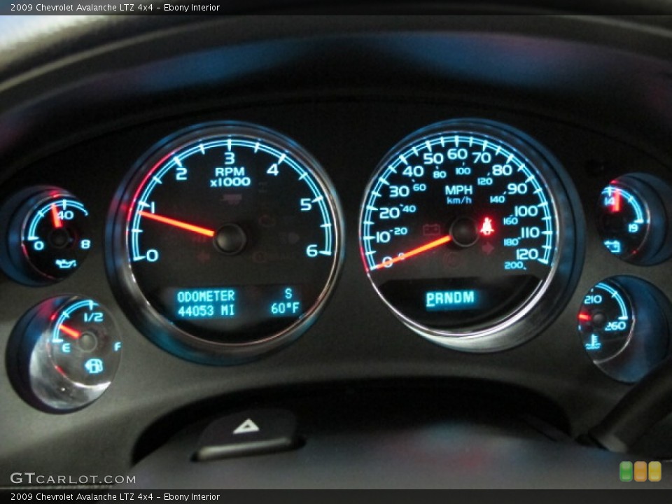 Ebony Interior Gauges for the 2009 Chevrolet Avalanche LTZ 4x4 #57193366
