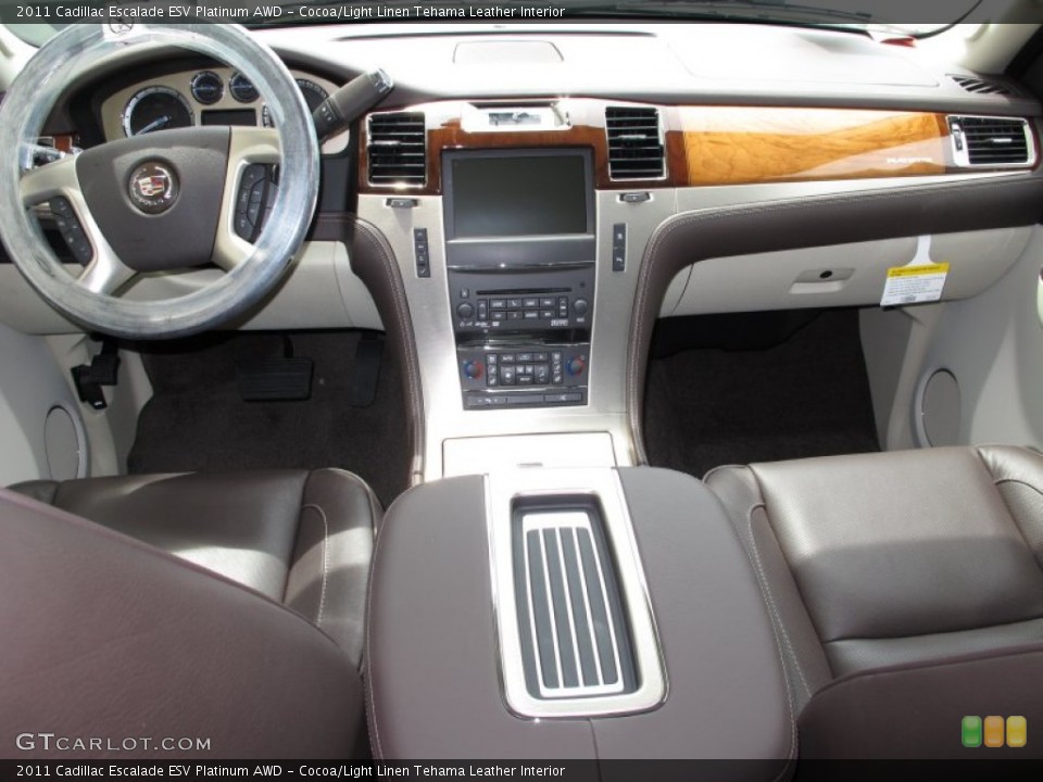 Cocoa/Light Linen Tehama Leather Interior Dashboard for the 2011 Cadillac Escalade ESV Platinum AWD #57197666