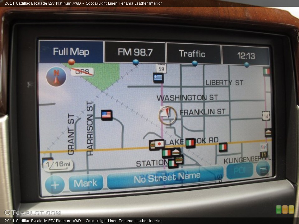 Cocoa/Light Linen Tehama Leather Interior Navigation for the 2011 Cadillac Escalade ESV Platinum AWD #57197720
