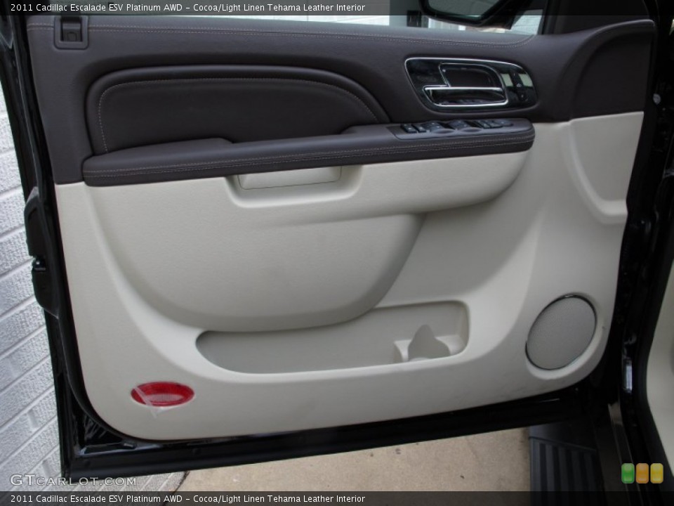Cocoa/Light Linen Tehama Leather Interior Door Panel for the 2011 Cadillac Escalade ESV Platinum AWD #57197729
