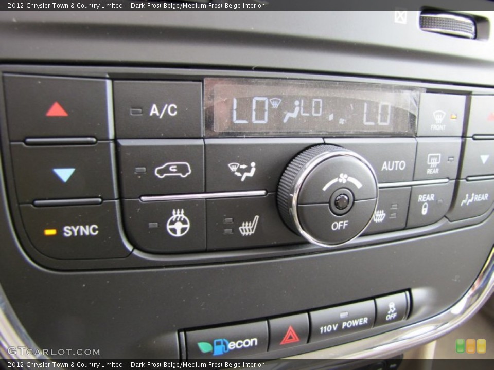 Dark Frost Beige/Medium Frost Beige Interior Controls for the 2012 Chrysler Town & Country Limited #57198763
