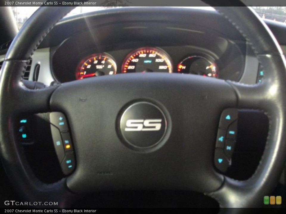 Ebony Black Interior Steering Wheel for the 2007 Chevrolet Monte Carlo SS #57199036