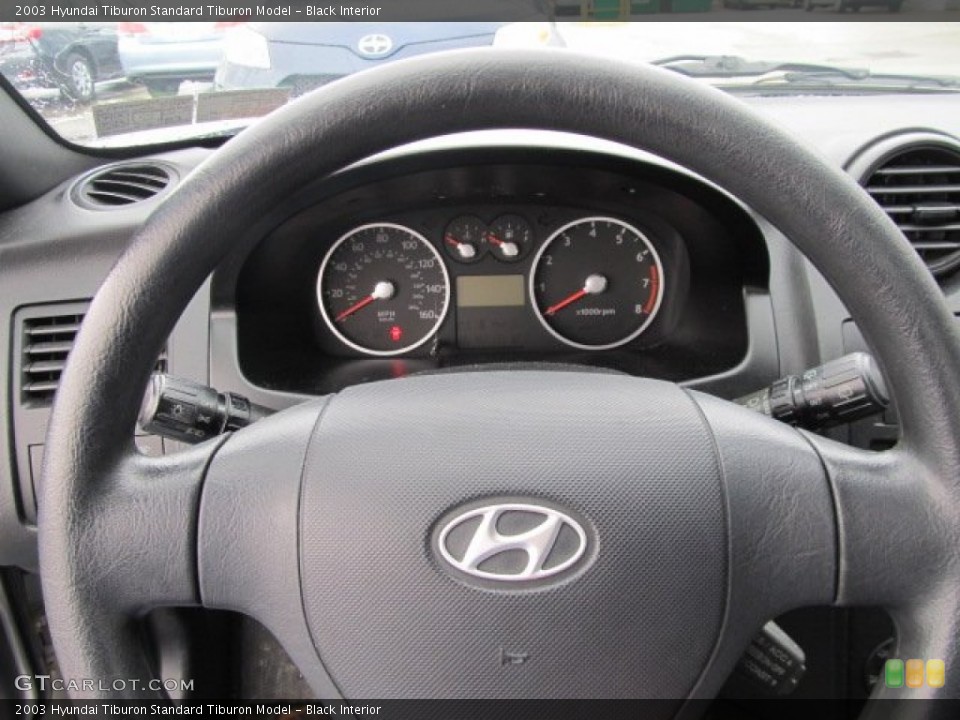 Black Interior Steering Wheel for the 2003 Hyundai Tiburon  #57207379