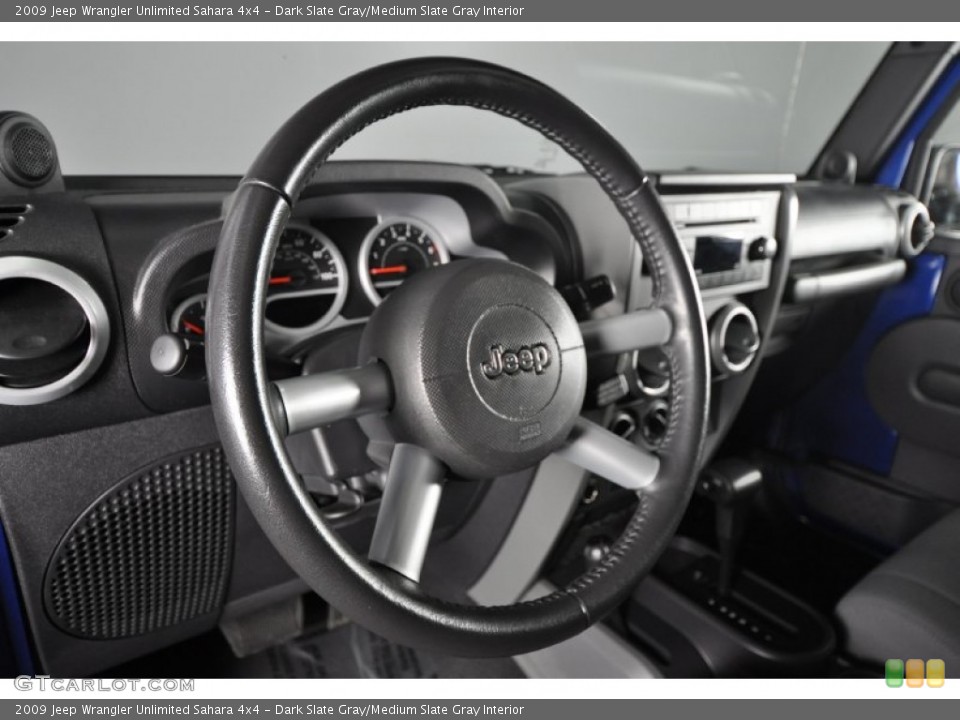 Dark Slate Gray/Medium Slate Gray Interior Steering Wheel for the 2009 Jeep Wrangler Unlimited Sahara 4x4 #57208838