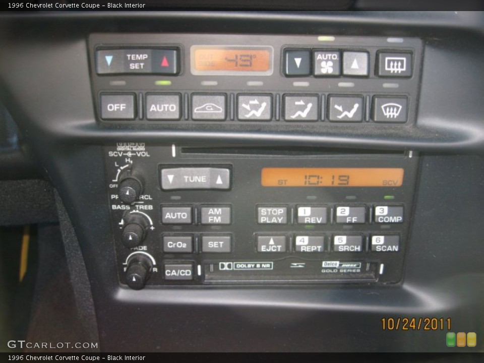Black Interior Controls for the 1996 Chevrolet Corvette Coupe #57215468