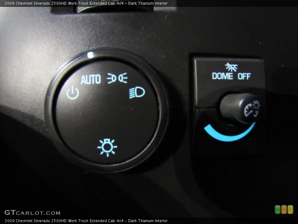 Dark Titanium Interior Controls for the 2009 Chevrolet Silverado 2500HD Work Truck Extended Cab 4x4 #57220841