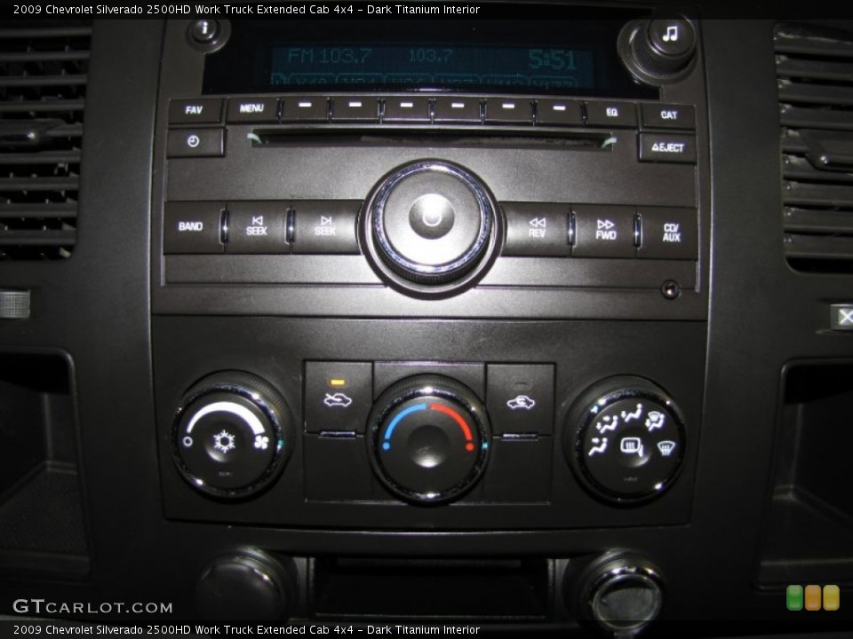 Dark Titanium Interior Controls for the 2009 Chevrolet Silverado 2500HD Work Truck Extended Cab 4x4 #57220885