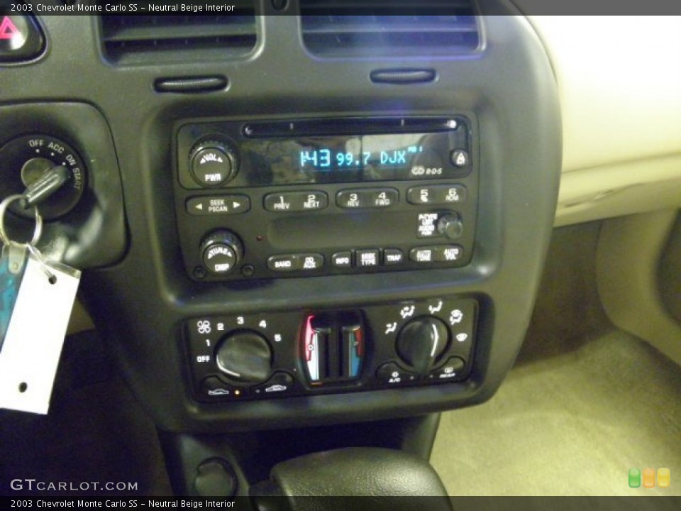 Neutral Beige Interior Controls for the 2003 Chevrolet Monte Carlo SS #57226717