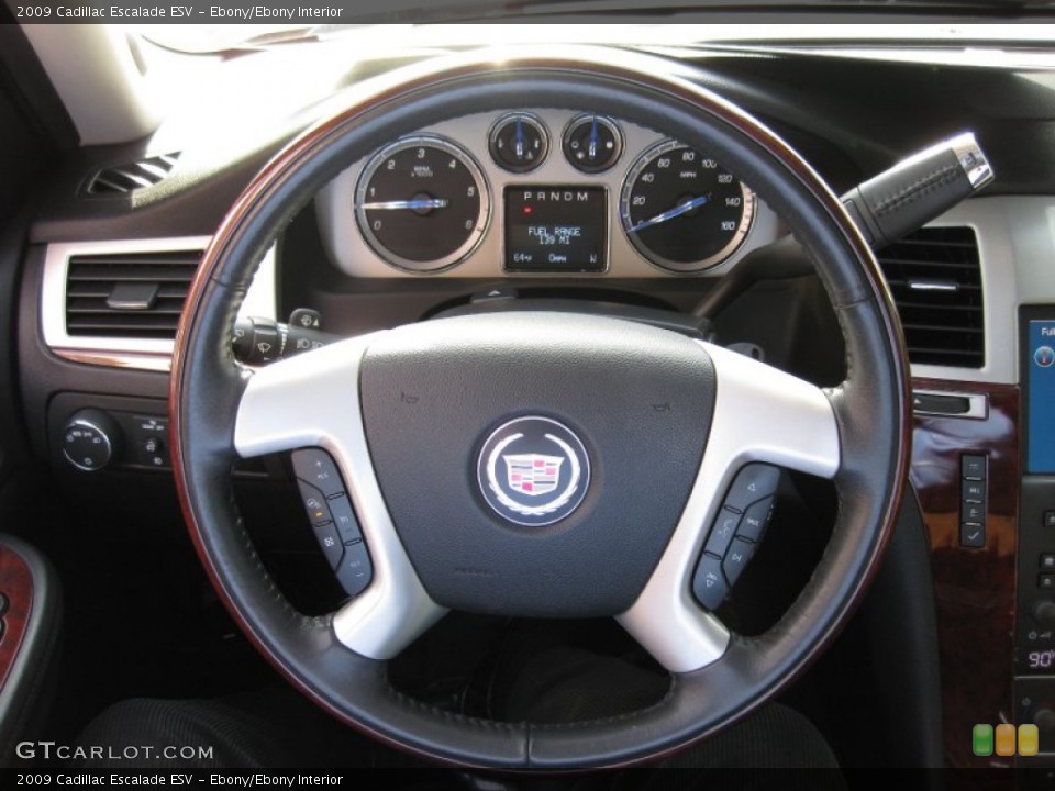 Ebony/Ebony Interior Steering Wheel for the 2009 Cadillac Escalade ESV #57229747