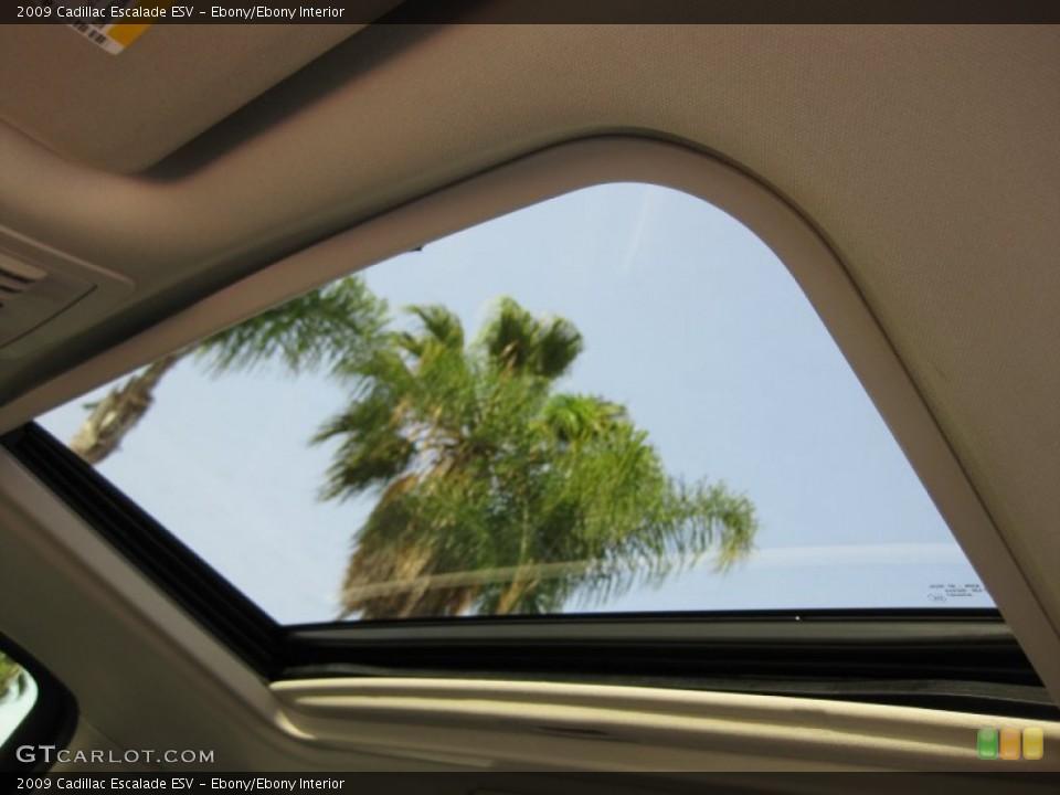Ebony/Ebony Interior Sunroof for the 2009 Cadillac Escalade ESV #57229771