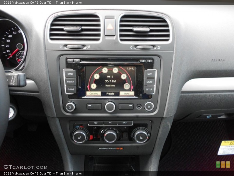 Titan Black Interior Controls for the 2012 Volkswagen Golf 2 Door TDI #57233274